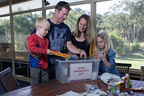 Family making emergency kit and plan - Be Ready Be Safe - 2013 - 6.JPG